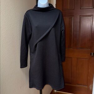 Unbranded Chic Black Textured Knit Long Sleeve Dress Women’s Size M